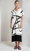 NAYA Brush Stroke Dress With Contrast At Hemline image