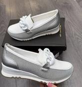 Marco Tozzi White/Silver Sporty Slip On Loafer image