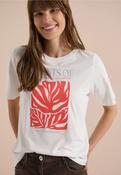 Cecil T-shirt with round neck and leaf print image