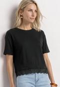 Street one T-shirt with round neck and lace (black )