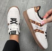 Teddy smith beige and leopard trainers