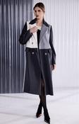 Kate Cooper wool mix coat with block colour panels image