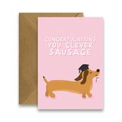 Cute Sausage Dog Graduation Card image
