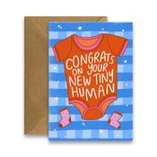 New Tiny Human - Funny New Baby Card image