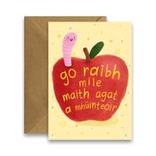 GRMA a Mhúinteoir - Apple Teacher Thank You Card As Gaeilge image