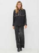 nu denmark creola wide leg trousers in black image