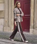 Esqualo modal stripe trousers in Chocolate