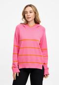 Frieda &amp; Freddies Knit Hoody in Pink with Orange Stripe