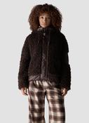 Lecomte Hooded Boucle Jacket in Brown