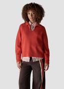 Lecomte Ribbed Jumper with Collar in Orange image