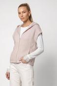 MONARI sleeveless hooded zip up cardigan with shimmer detail in blush pink