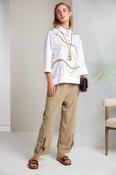 naya zip cuff hem pull up trousers in tan