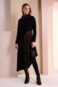 Naya Roundneck Dress in Black and Brown Print image
