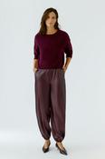 Oui Leather Cuff Trousers in Brambleberry image