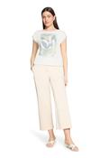 BETTY BARCLAY DIAMANTE &amp; PRINT TSHIRT IN WHITE &amp; GREEN image