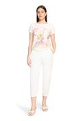 BETTY BARCLAY MESH LOOK FLORAL PRINT TSHIRT IN CREAM image
