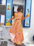 Estee stripe skirt and top set in Orange image