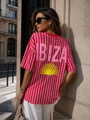 IBIZA STRIPE TOP IN PINK AND RED