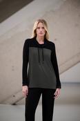 JOSEPH RIBKOFF COWL NECK TOP OLIVE GREEN image