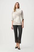JOSEPH RIBKOFF GEOMETRIC PRINT KNIT IN SAND AND GREY image