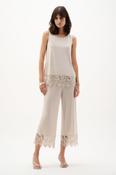JOSEPH RIBKOFF LACE END TROUSERS IN STONE image