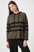 JOSEPH RIBKOFF OLIVE GREEN STRIPED KNIT image