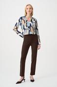 Joseph Ribkoff trousers with heel split in Chocolate image