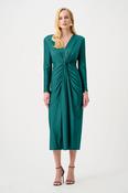 JOSEPH RIBKOFF TWIST FRONT DRESS IN OPULENT GREEN image