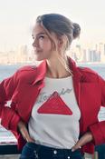 monari embellished logo tshirt in off white image