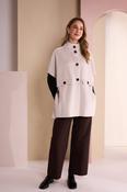 Naya High Neck Button Through Jacket with Pocket Flap in Stone image