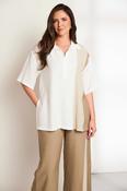 ora crinkle top with collar in white image