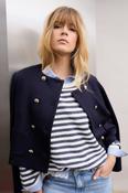 oui gold button jacket in navy image