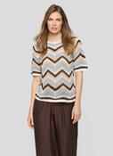 rabe crochet knit jumper with zigzag pattern in beige