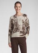 Rabe sequiN motif jumper in Beige/Brown