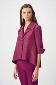 Joseph Ribkoff Jacket with Dipped Hem detail in Burgundy image