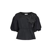 NOEN bell sleeved blouse with elasticated waist with flower detail image
