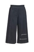 MY SOUL WIDE LEG TROUSER WITH ZIP DETAIL ON LEG IN DARK DENIM AND IN BLACK image