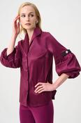 JOSEPH RIBKOFF WINE JACKET WITH PUFF SLEEVE