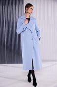 Kate Cooper Wool Mix Coat with Tab on Sleeve in Artic Blue image