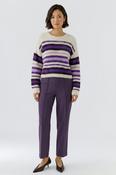 Oui Neya Elasticated Waist Trouser in Aubergine image