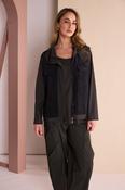 Naya Barrel Shaped Travel Fabric Trouser with Tucks at Front in Brown image
