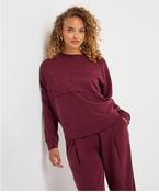 Esqualo crew neck sweatshirt with lace detail in merlot