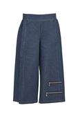 My Soul wide leg trouser with zip detail on leg in dark denim image