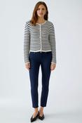 oui marea stripe knit cardigan in navy &amp; white