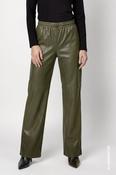 Monari Pull On Faux Leather Trouser in Olive Green
