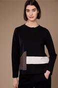 Peruzzi Applique top with front detail in black image