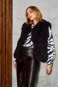 Tuzzi Fluffy Ostrich Feather Gilet in Chocolate Brown image