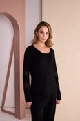 Naya Jersey Top with Mesh Inset Sleves in Black image