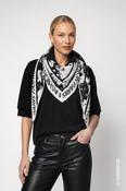 Monari Knit Scarf in Black Pattern