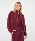 Esqualo cropped cardigan with pocket detail in merlot